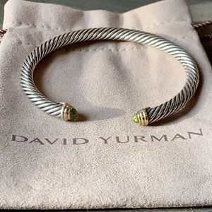 David Yurman Peridot 14k gold cuff bracelet
